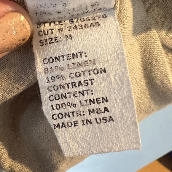 CUT LOOSE Women's Beige 100% Linen Tunic Length Button Down Shirt Size M - Picture 4 of 4